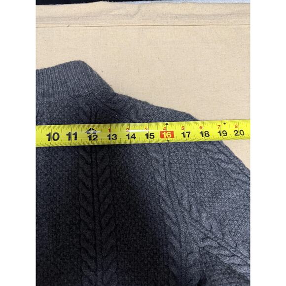 Jos A Bank Reserve Sweater Mens XL Gray Wool Button Front Elbow Patch Cardigan - Picture 13 of 16